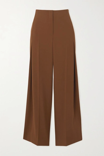 The Row Alexa Wool-twill Pants In Brown
