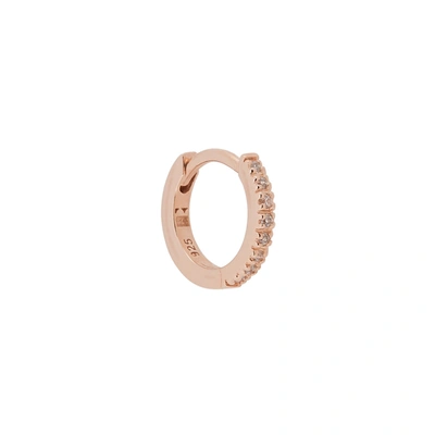Rosie Fortescue 18kt Rose Gold-plated Single Hoop Earring In Crystal