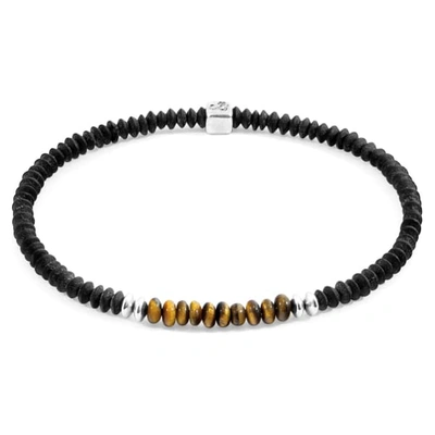 Anchor & Crew Brown Tigers Eye Paralana Silver And Stone Bracelet