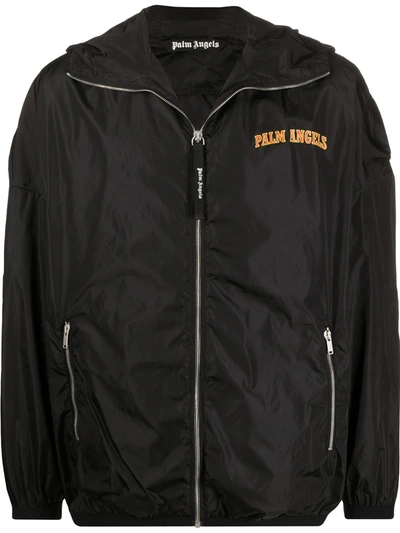 Palm Angels Logo Print Lightweight Jacket In Black