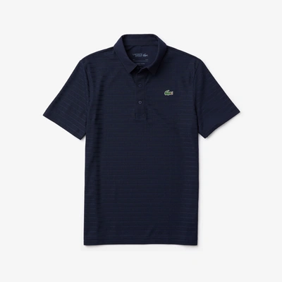 Lacoste Men's Sport Textured Breathable Golf Polo - Xxl - 7 In Blue