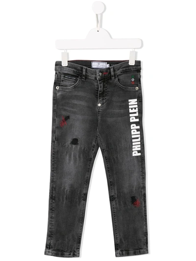 Philipp Plein Junior Jeans With A Regular Fit In Grey