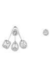Messika My Twin Mono Mismatched Diamond Earrings In White Gold/ Diamond