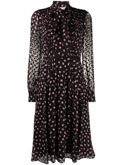 Diane Von Furstenberg Polka Dot Dress In Black