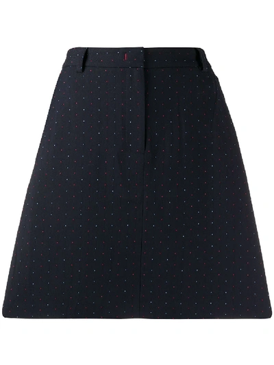 Tommy Hilfiger Dotted Jacquard A-line Skirt In Blue
