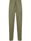 C.p. Company Stitched-panel Tapered Track Pants In Green