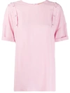 N°21 Ruffle Detail T-shirt In Pink