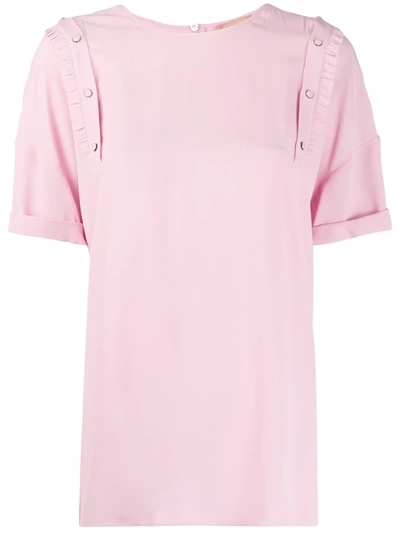 N°21 Ruffle Detail T-shirt In Pink