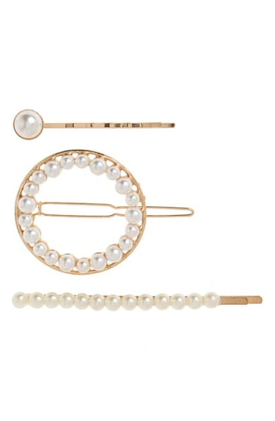 8 Other Reasons 3-pc. Pearl Hair Clip Set In Gold