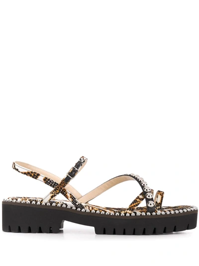 Jimmy Choo Desi Embellished Snake-print Platform Sandals In Black