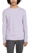 Theory Riland Pique Cotton Crewneck Sweater In Vervain