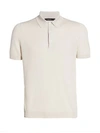 Ermenegildo Zegna Cotton & Silk Knit Polo Shirt In White