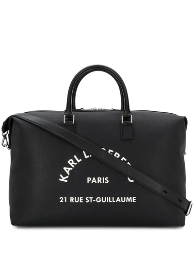 Karl Lagerfeld Weekender Printed Logo Tote Bag In Black