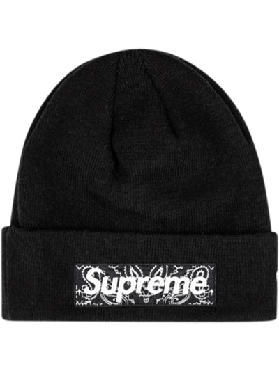 Supreme X New Era Logo Beanie In Black