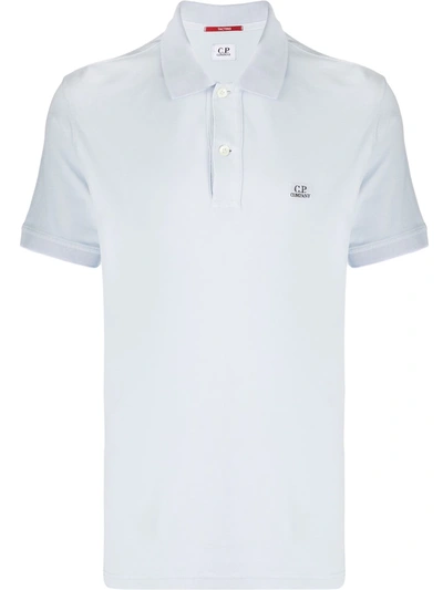 C.p. Company Logo-embroidered Polo Shirt In Blue