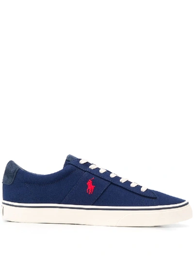 Polo Ralph Lauren Low Top Contrast Logo Sneakers In Blue
