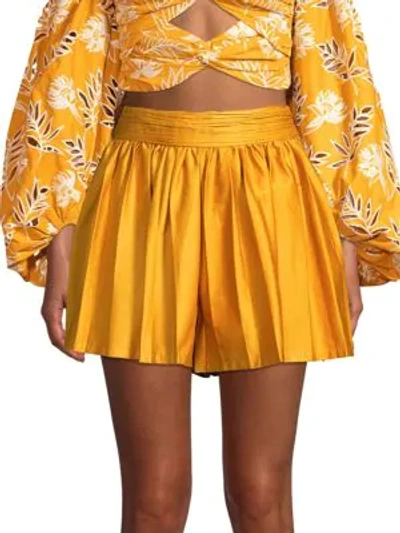 Amur Tami Pleated Shorts In Tumeric