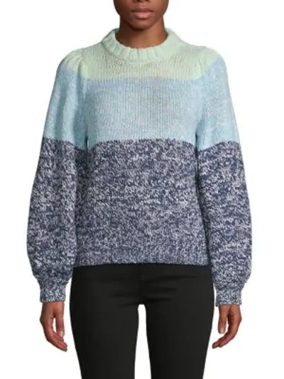 525 America Colorblock Balloon-sleeve Sweater In Midnight Multi