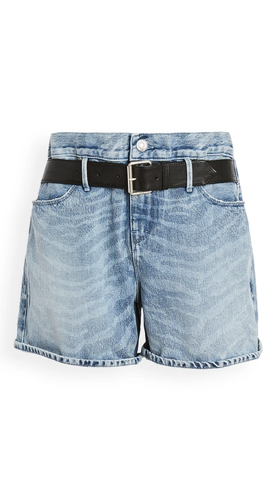Rta Pierce-belted Baggy Shorts In Blue