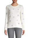 Quinn Dot-print Cashmere Sweater In Ivory