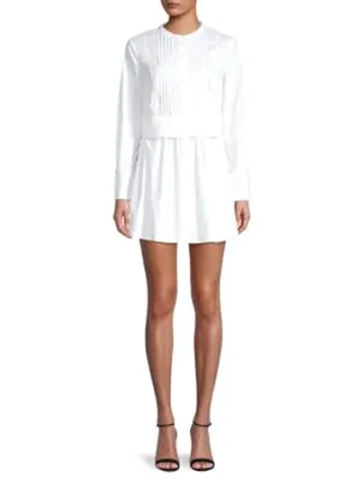 Donna Karan Pleated Dress In White