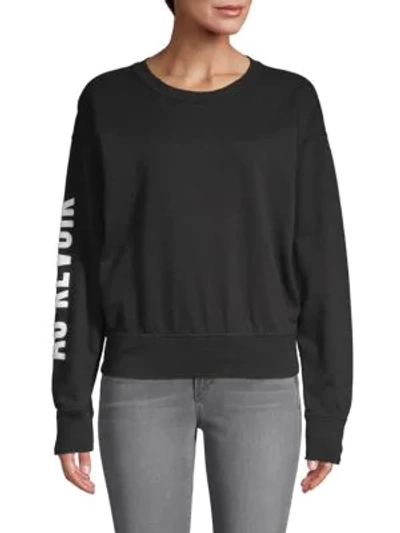 N:philanthropy Roundneck Cotton-sleeve Sweatshirt In Black