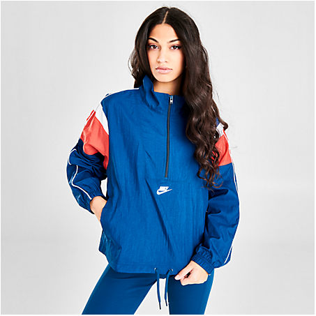 women's nike sportswear woven heritage wind jacket