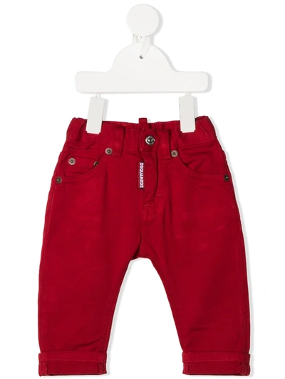 Dsquared2 Babies' Printed Cotton Sweatpants In Red