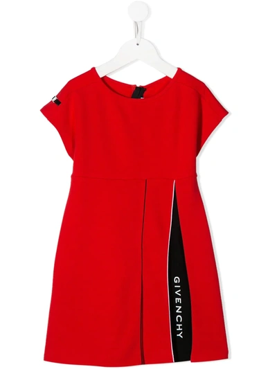 Givenchy Kids Short Sleeve Logo Dress In Rosso