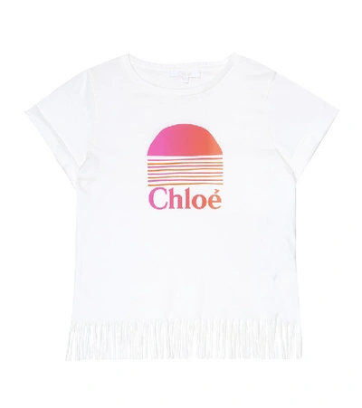 Chloé Kids' Printed Cotton Jersey T-shirt In White