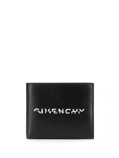 Givenchy Leather Split Logo Bill-fold Wallet In Black