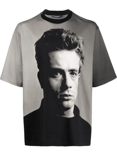 Dolce & Gabbana James Dean Print T-shirt In Black