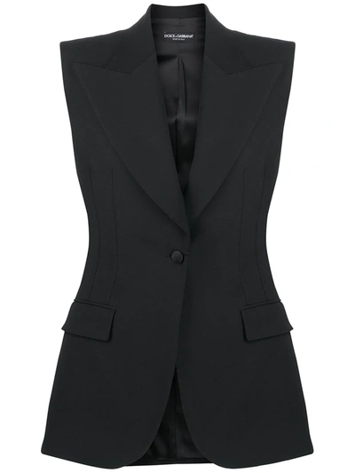 Dolce & Gabbana Single-breasted Waistcoat In Black