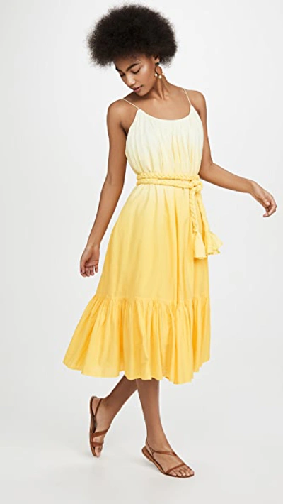 Rhode Lea Dress In Yellow Ombre