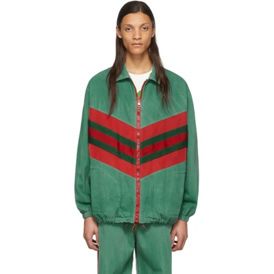 Gucci Contrast Stripe Zipped Track Jacket In Multicolor