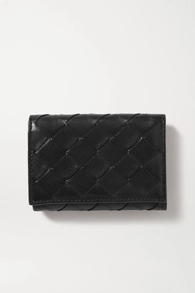 Bottega Veneta Intrecciato Textured-leather Wallet In Black