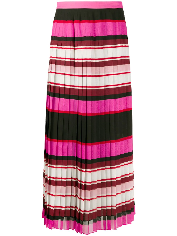 pink striped skirt