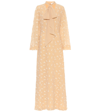 Chloé Tie-neck Appliquéd Silk Crepe De Chine Maxi Dress In Light Sand