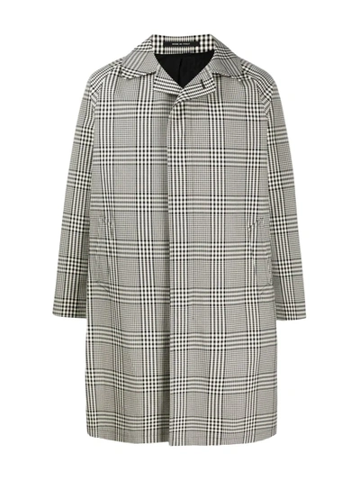 Tagliatore Checked Single-breasted Raincoat In Black