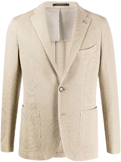 TAGLIATORE SINGLE BREASTED PIQUÉ BLAZER 