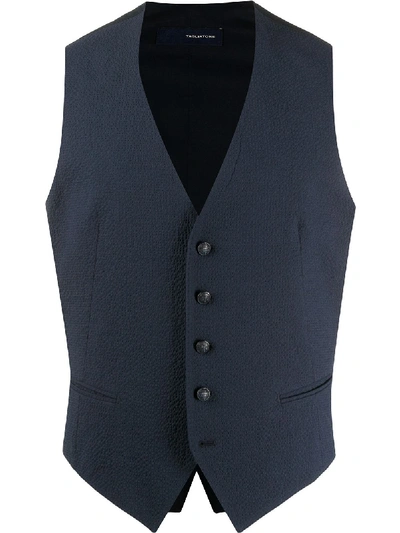 Tagliatore Slim Fit Waistcoat In Blue