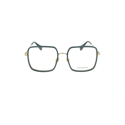 Kaleos Men's Green Metal Glasses