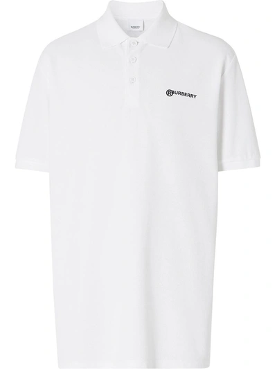 Burberry Men's White Cotton Polo Shirt