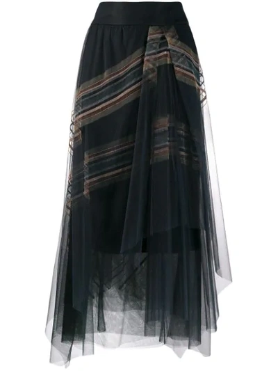 Brunello Cucinelli Layered Skirt In Grey