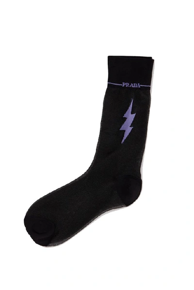 Prada Women's Black Cotton Socks