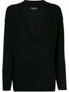 Tom Ford Deep V-neck Jumper In Black