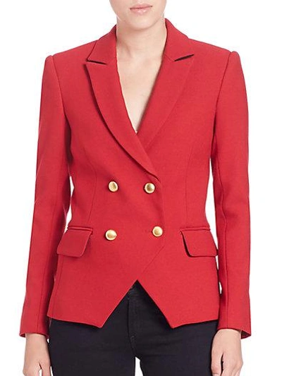 Laveer Kadette Double-breasted Blazer In Red