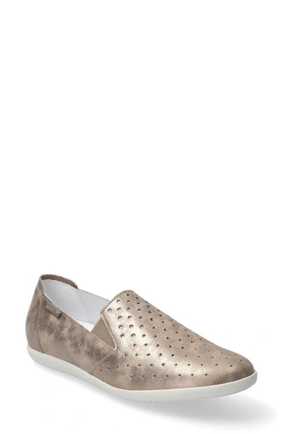 Mephisto Korie Perforated Slip-on In Dark Taupe Smooth Leather