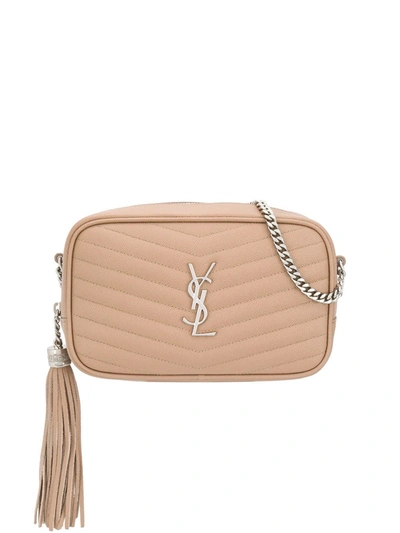 Saint Laurent Lou Mini Monogram Ysl Leather Camera Bag In Neutrals