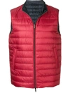 Herno Men's Reversible Down Puffer Vest In Red